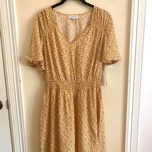 Yellow Floral Flowy Dress